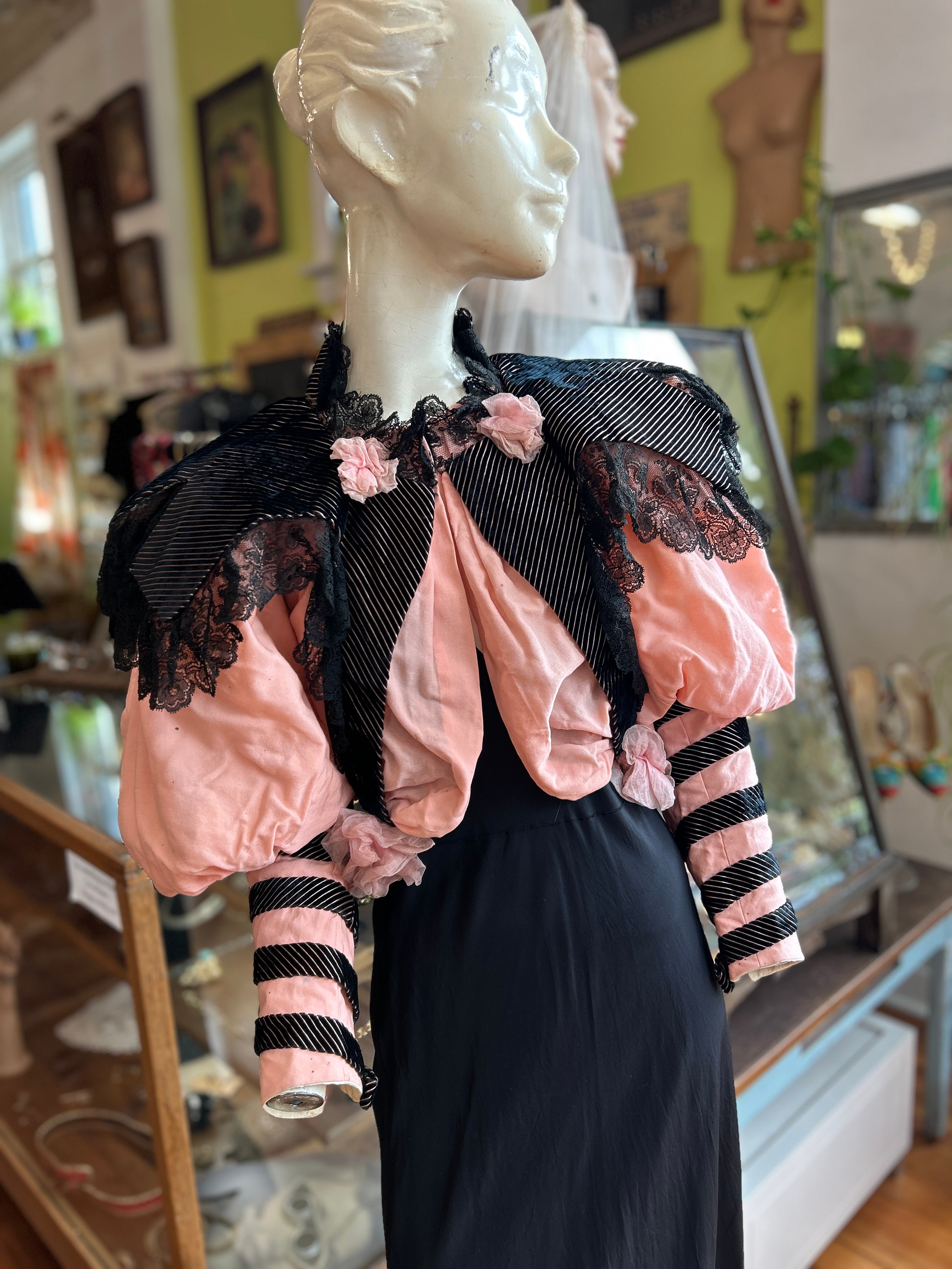 Pink & Black Victorian Blouse