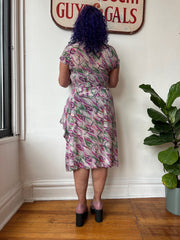 Sheer Lavender Print Dress