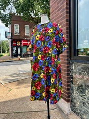 Colorful Floral Swing Smock Dress