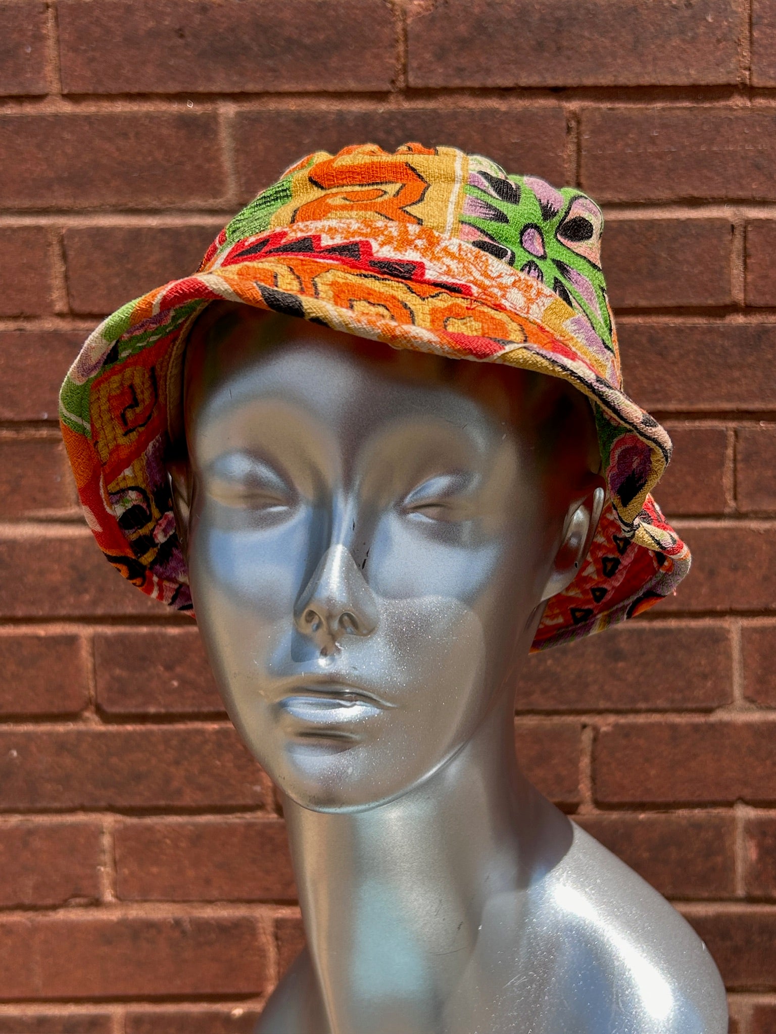 1960’s Barkcloth Print Bucket Hat