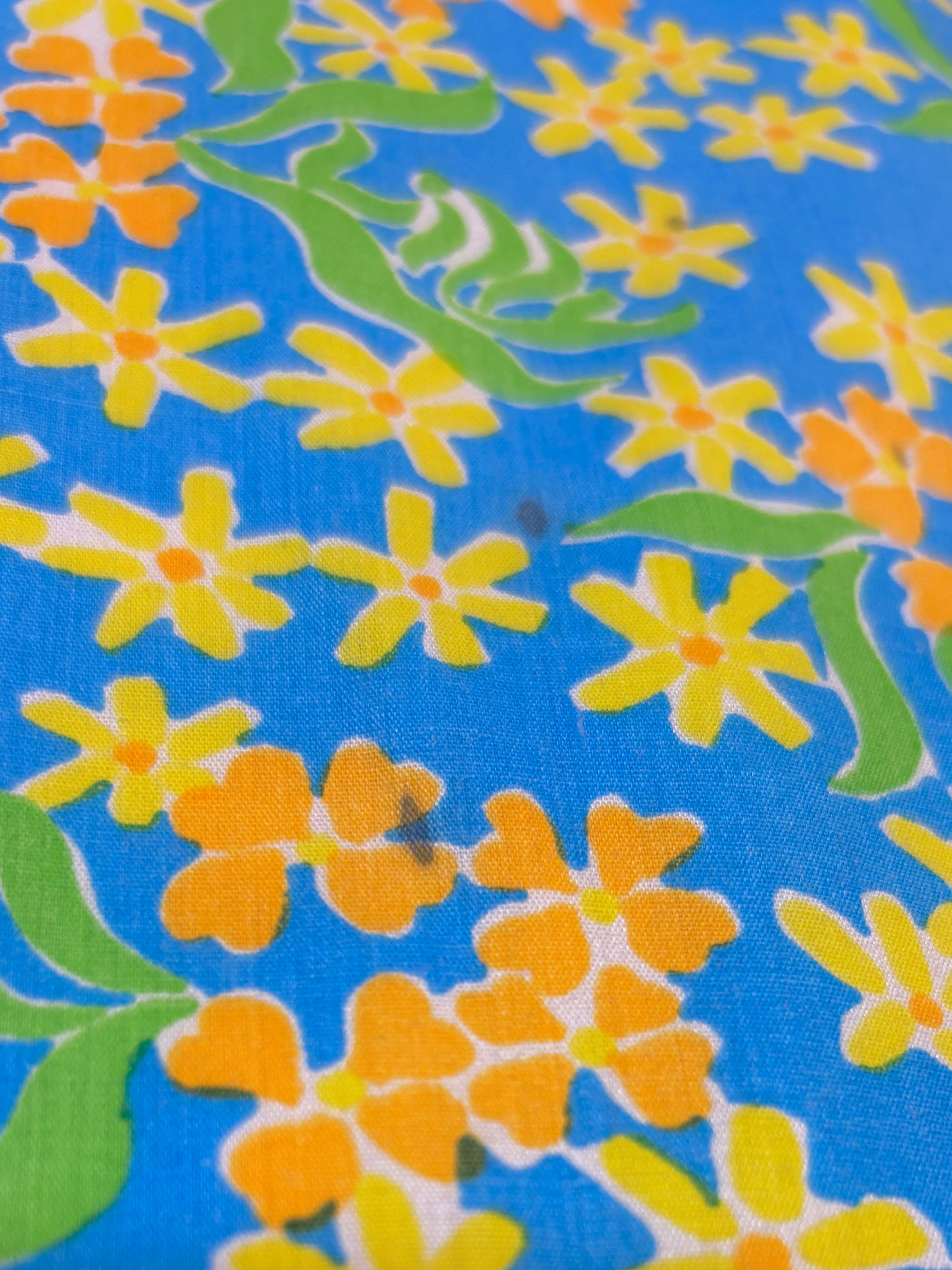 1960’s Blue Floral Print Lilly Wrap Skirt