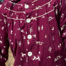 Load image into Gallery viewer, 1930’s Plum Printed Smock Dress
