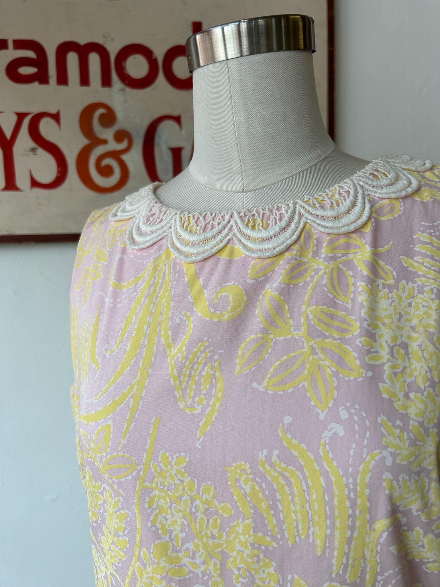 Pretty Pink & Bright Yellow Floral Print Lilly Pulitzer Shift Dress