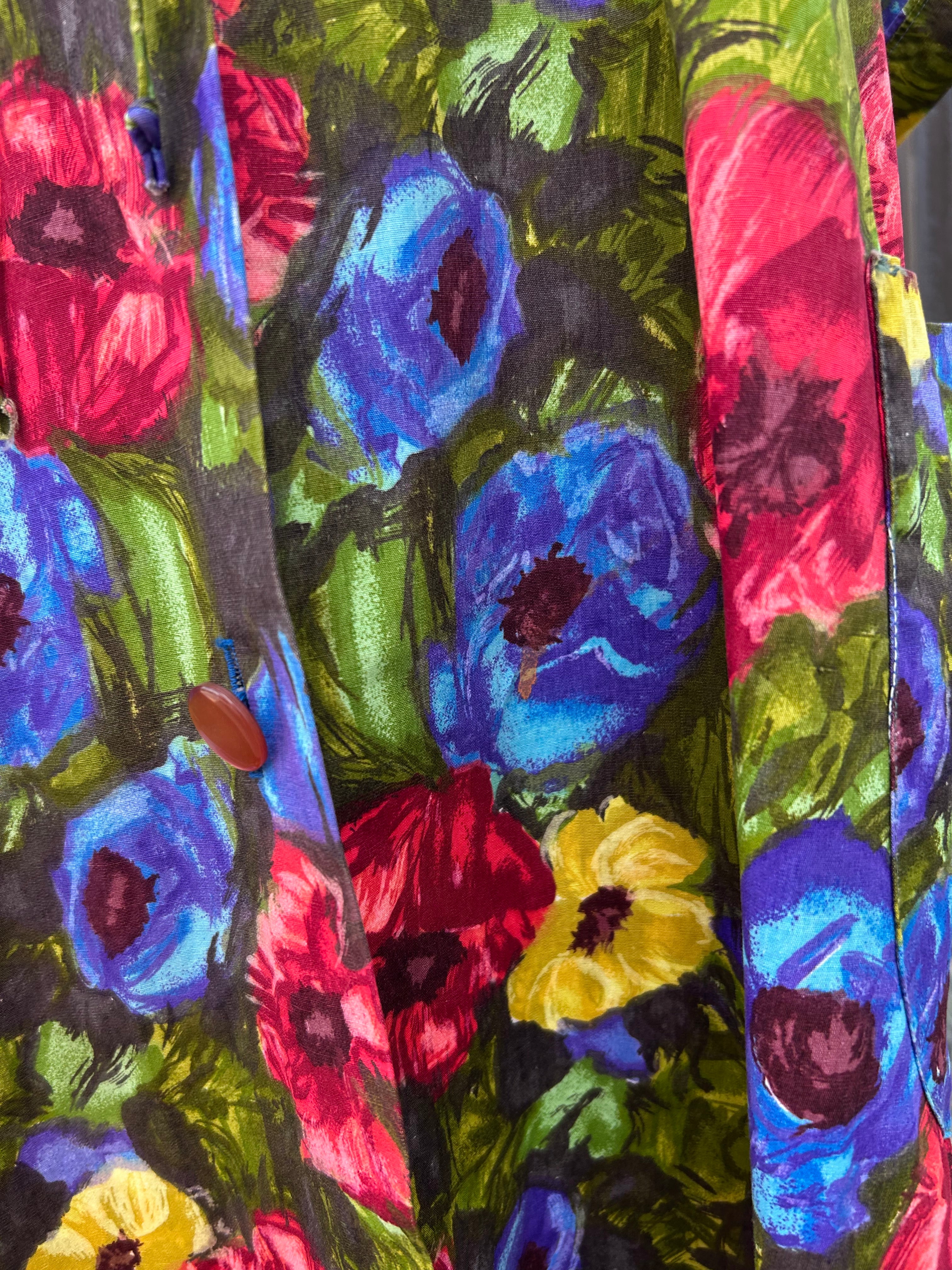 Colorful Floral Swing Smock Dress
