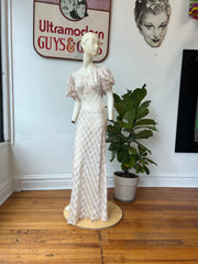 Amazing 1930’s Puff Sleeve Slip Dress