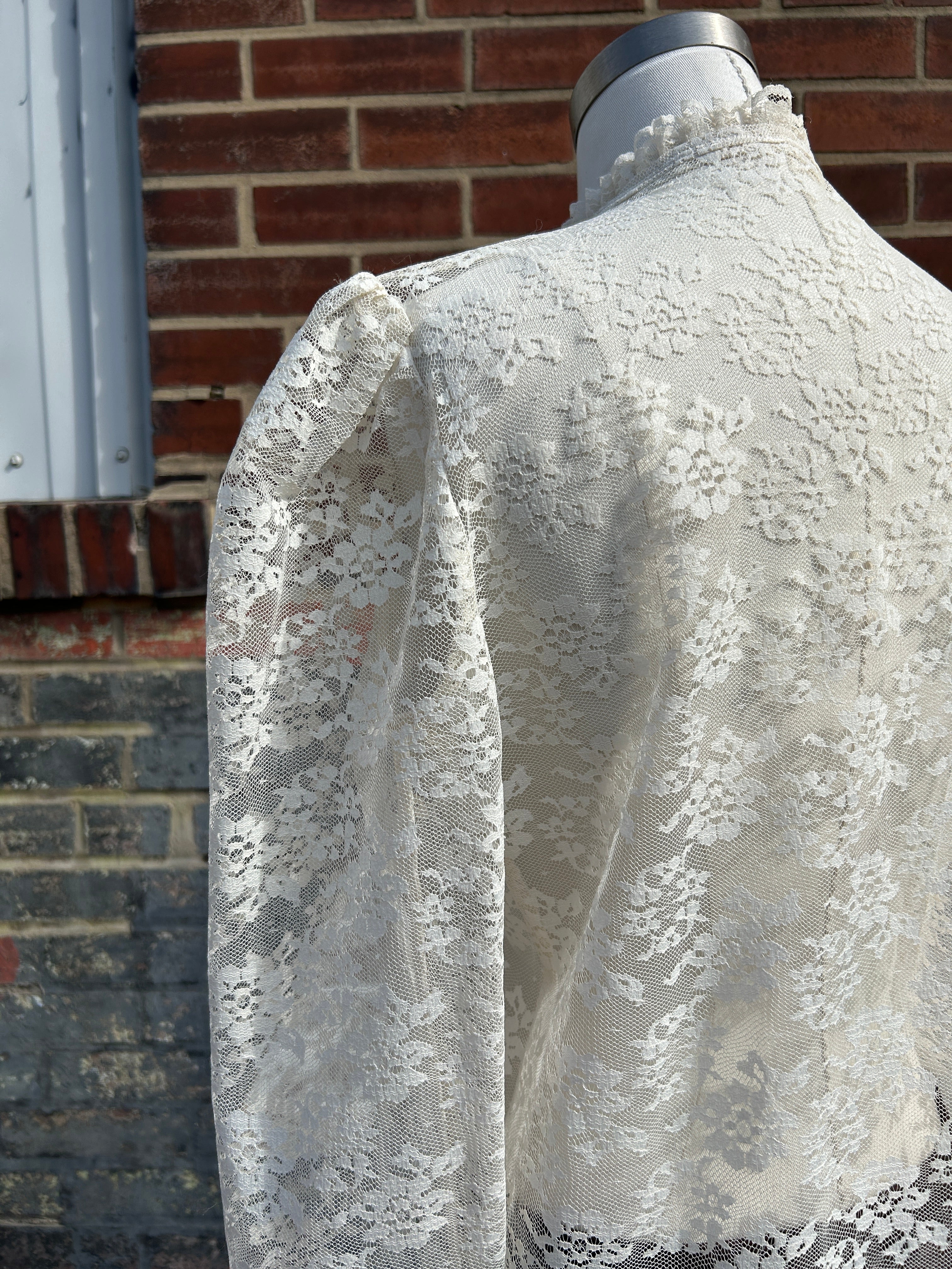 Sheer Mesh Victorian Inspired Blouse