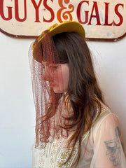 Yellow 40’s Tilt Hat w/Brown Netting