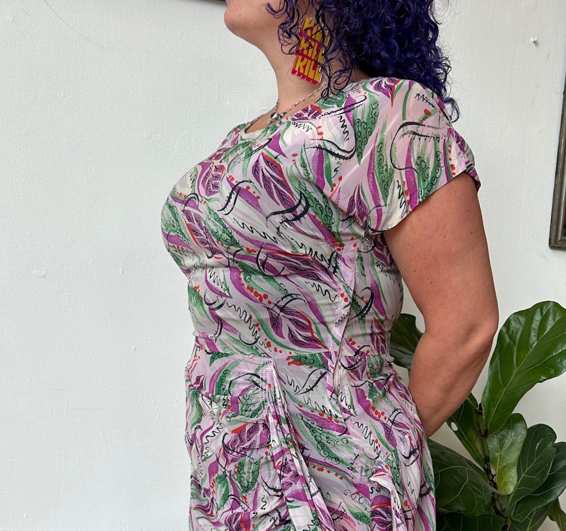 Sheer Lavender Print Dress