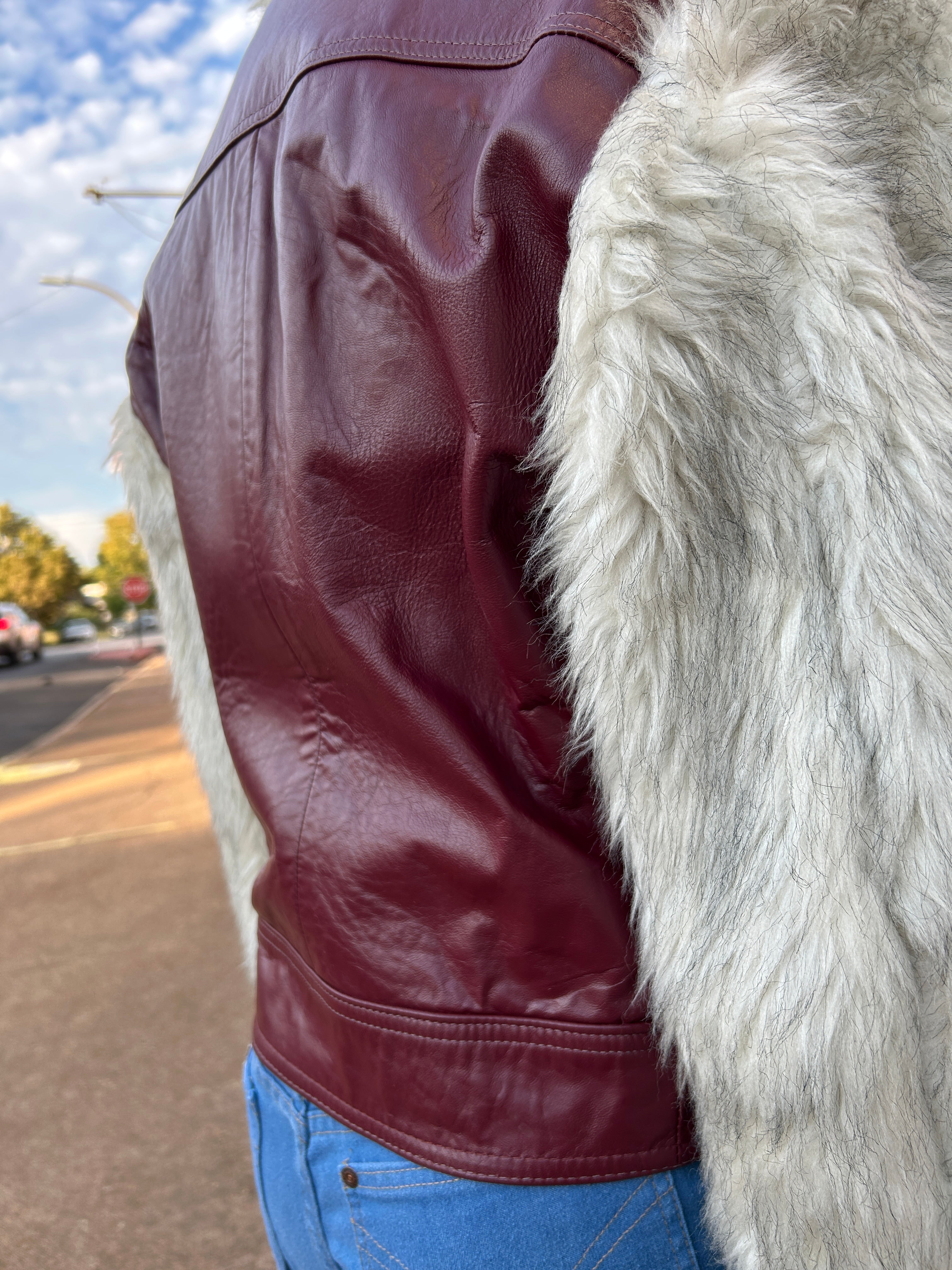 Funky 70’s Leather & Faux Fur Jacket