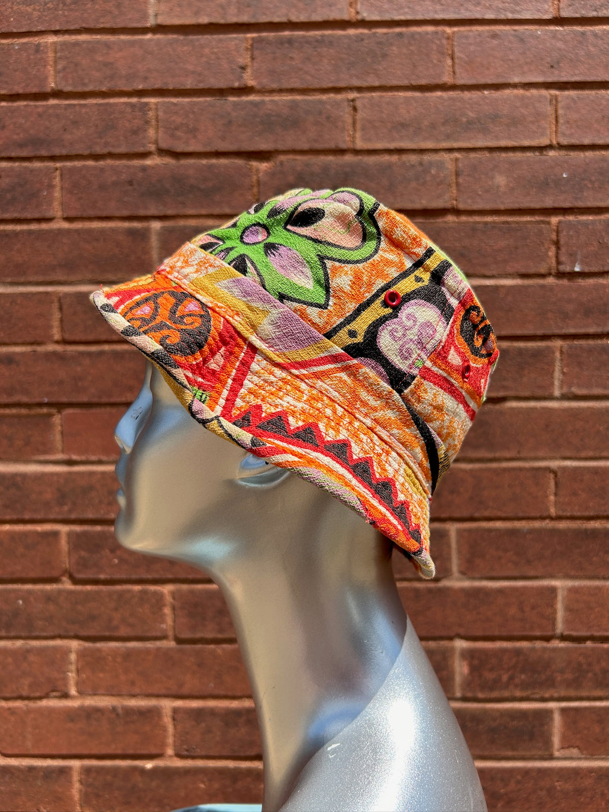 1960’s Barkcloth Print Bucket Hat