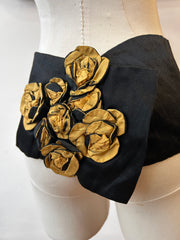Black Sash w/Gold & Black Rosettes
