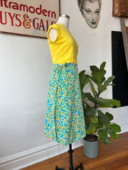 1960’s Blue Floral Print Lilly Wrap Skirt