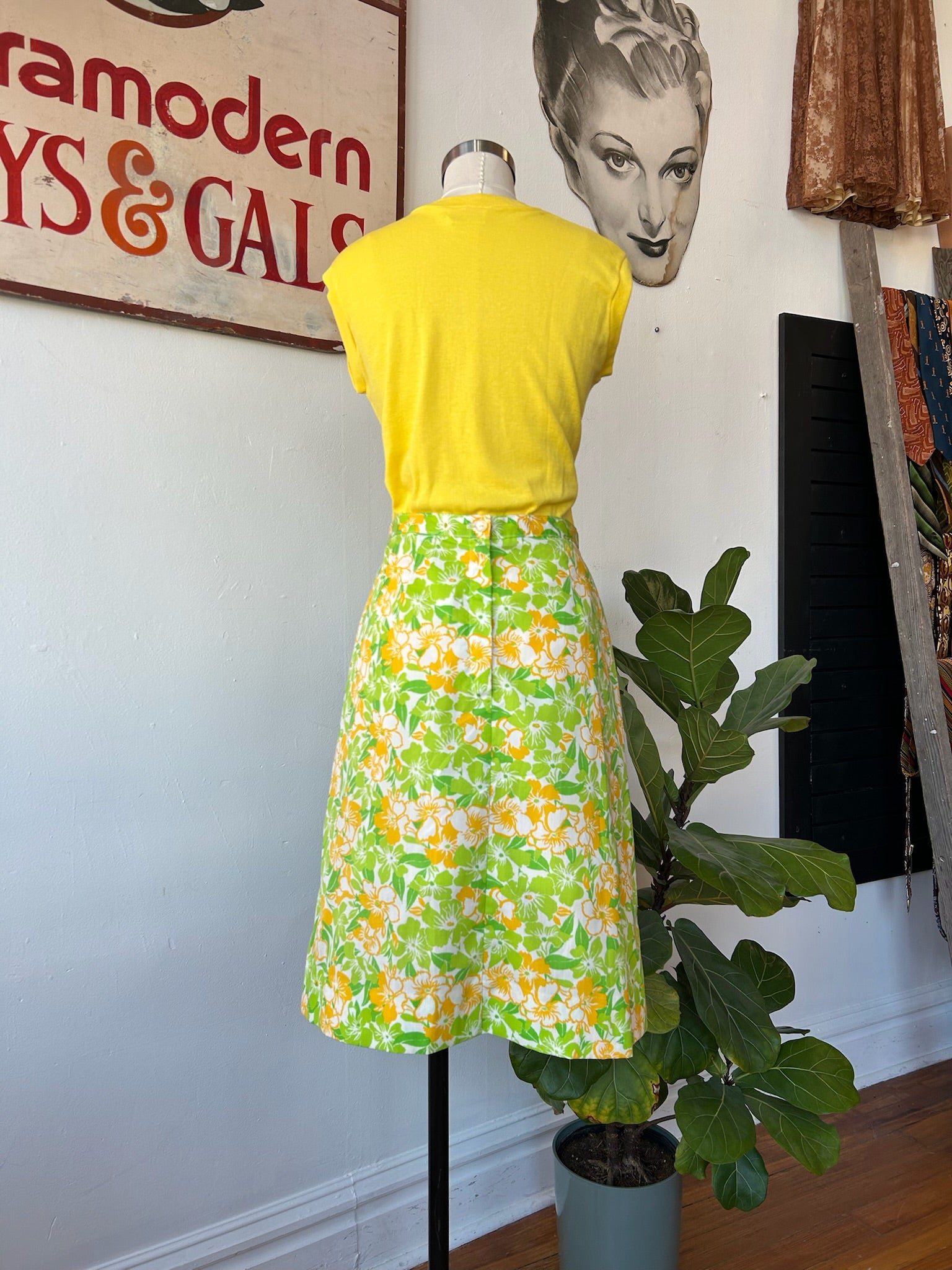 1980’s Gold & Green Lilly Pulitzer Skirt