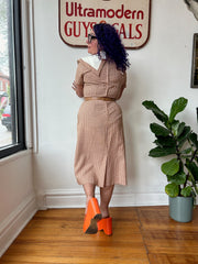 1950’s Brown & White Print Dress Never Worn