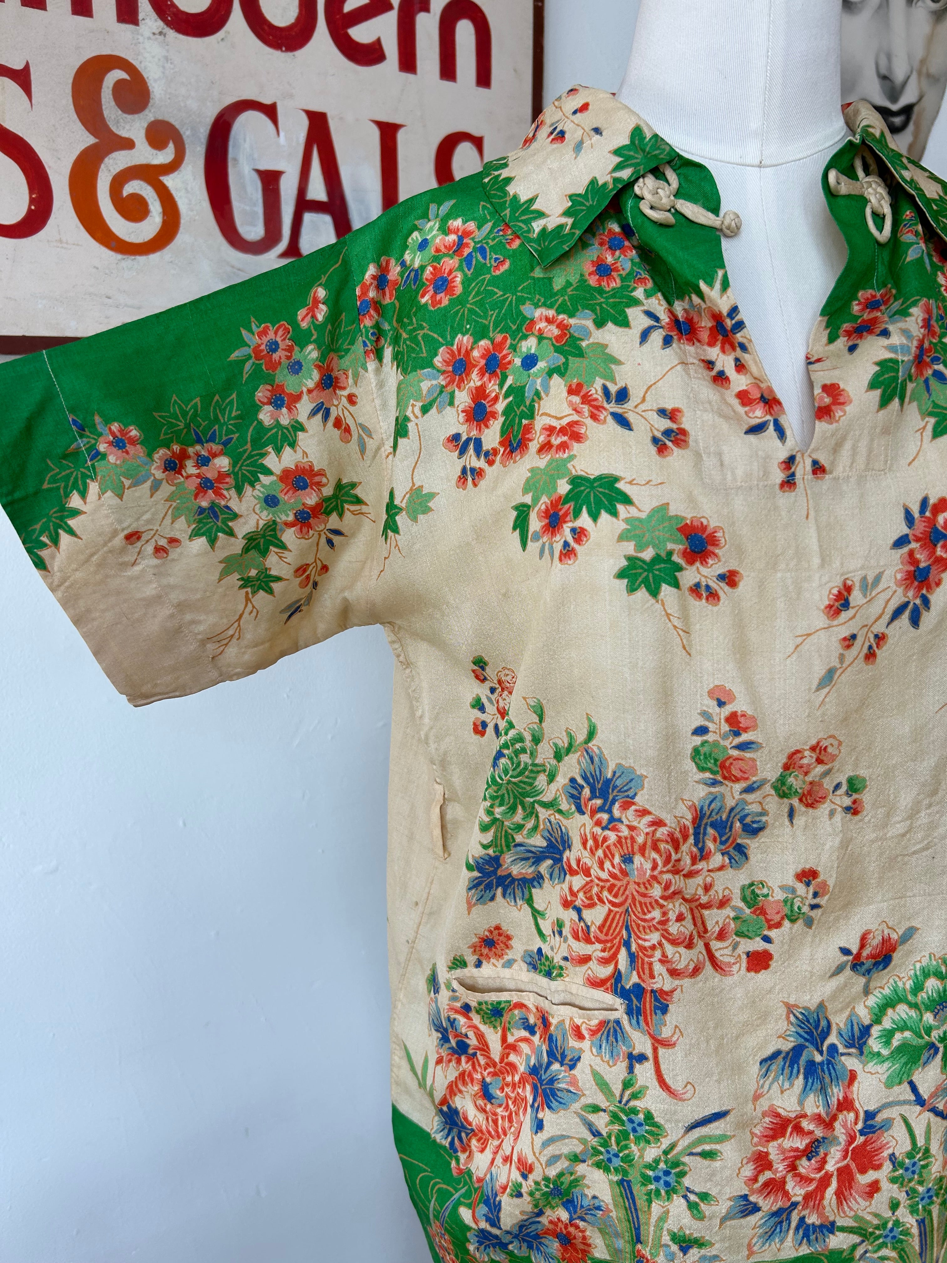 1920’s Silk Pongee Pajama Set