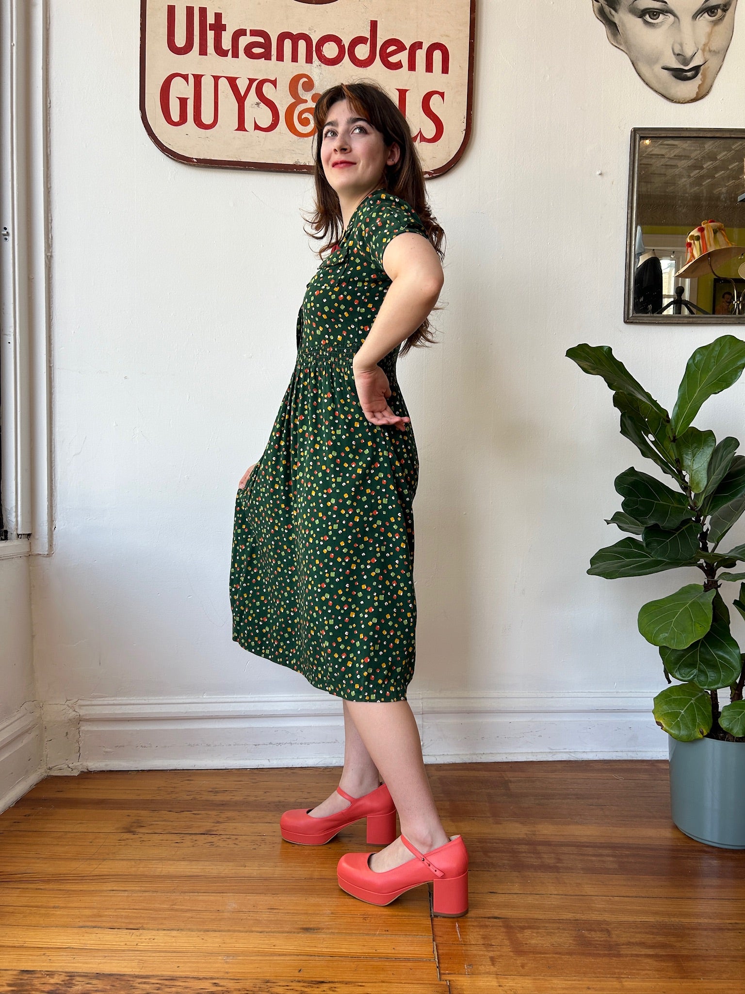 Green Printed Dress