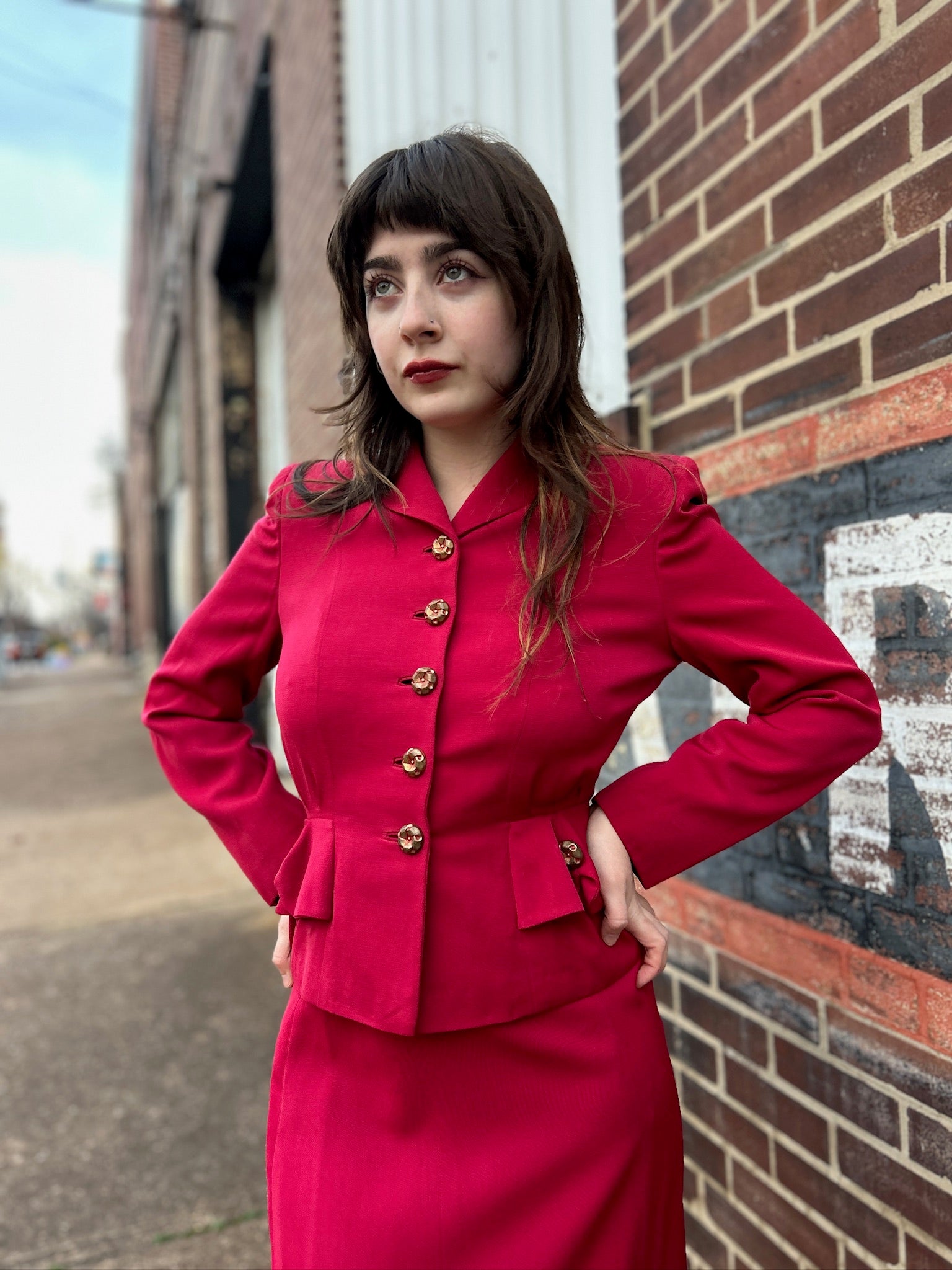 Raspberry Red 1940’s Suit