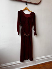 1930’s Burnt Orange Velvet Dress