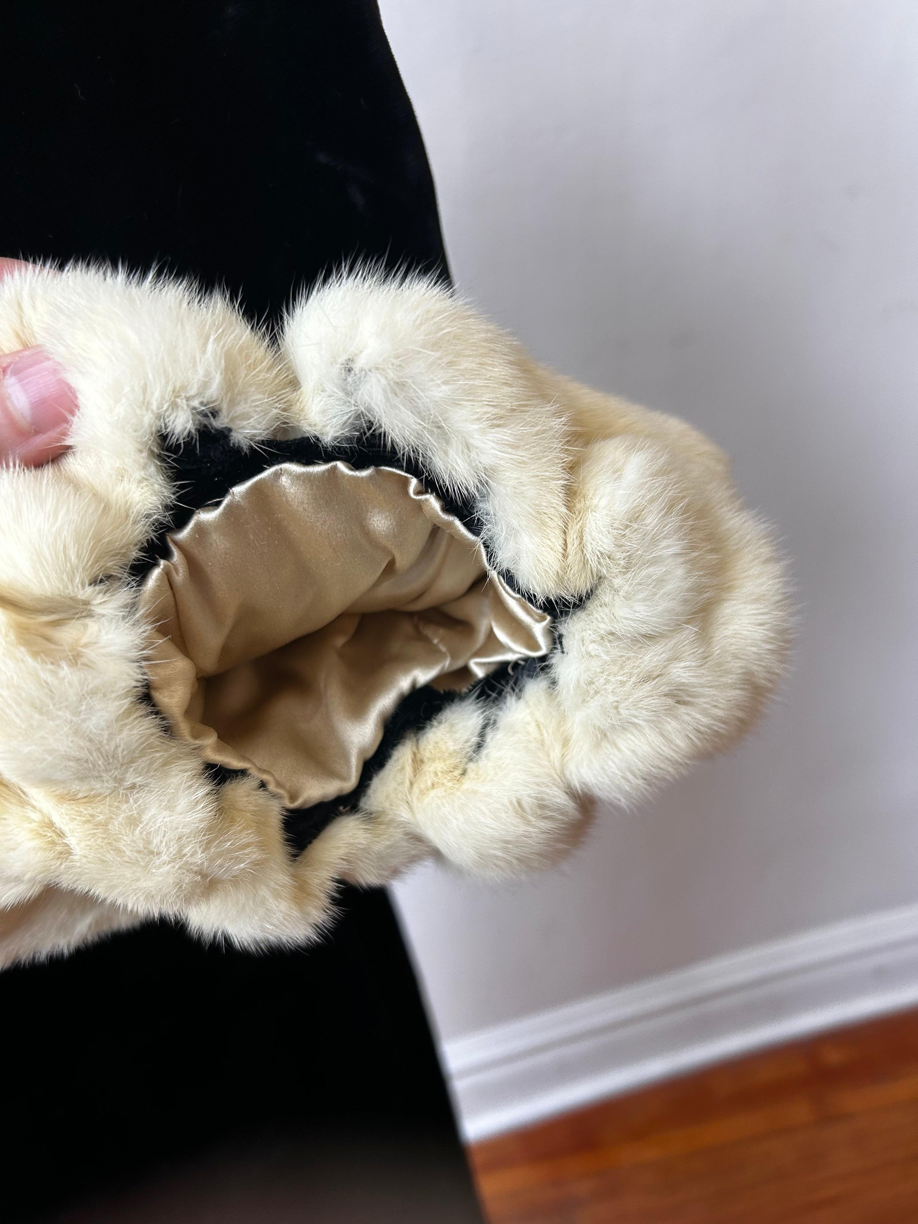 1930’s Black Velvet & Ermine Fur Coat