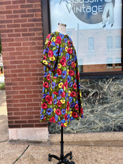 Colorful Floral Swing Smock Dress