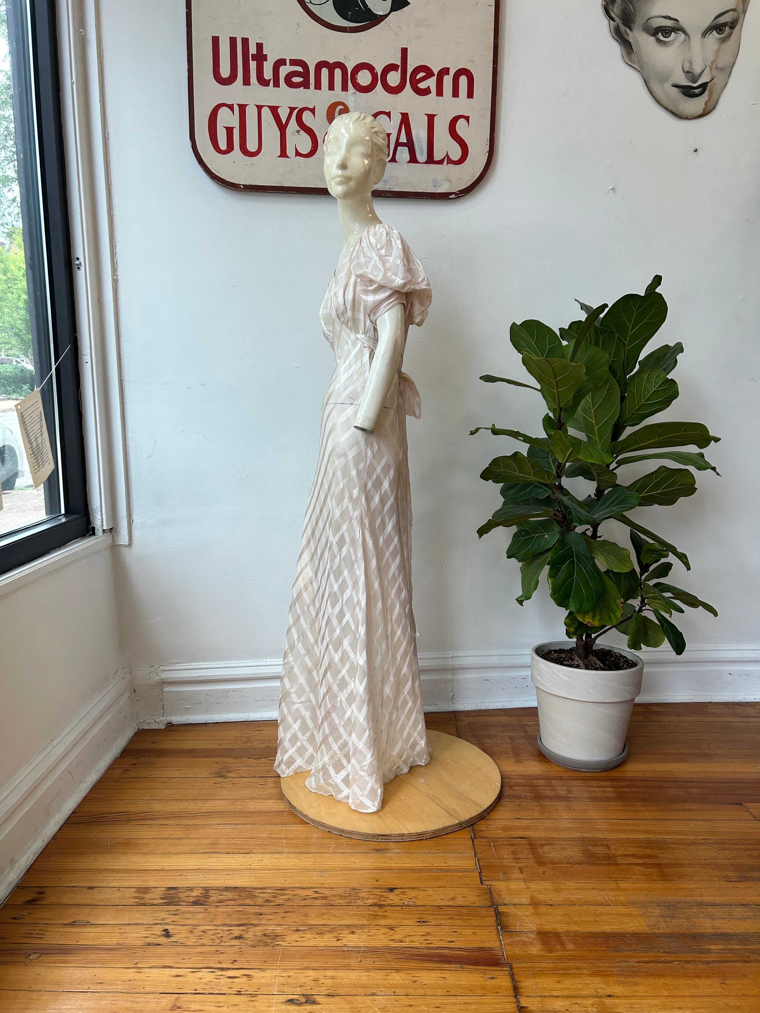 Amazing 1930’s Puff Sleeve Slip Dress