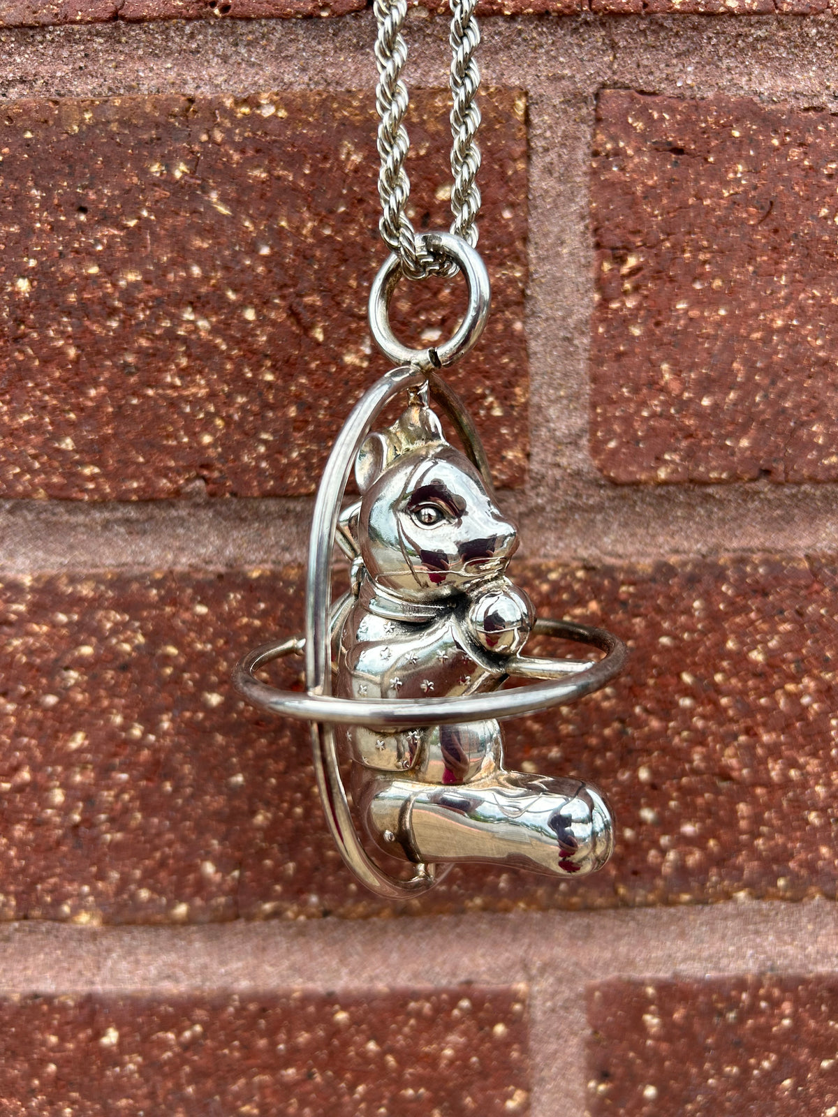 Early 1900’s Teddy Bear Rattle on Chain