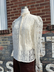 Sheer Mesh Victorian Inspired Blouse