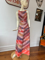 Tie Dye Print Maxi w/Purse