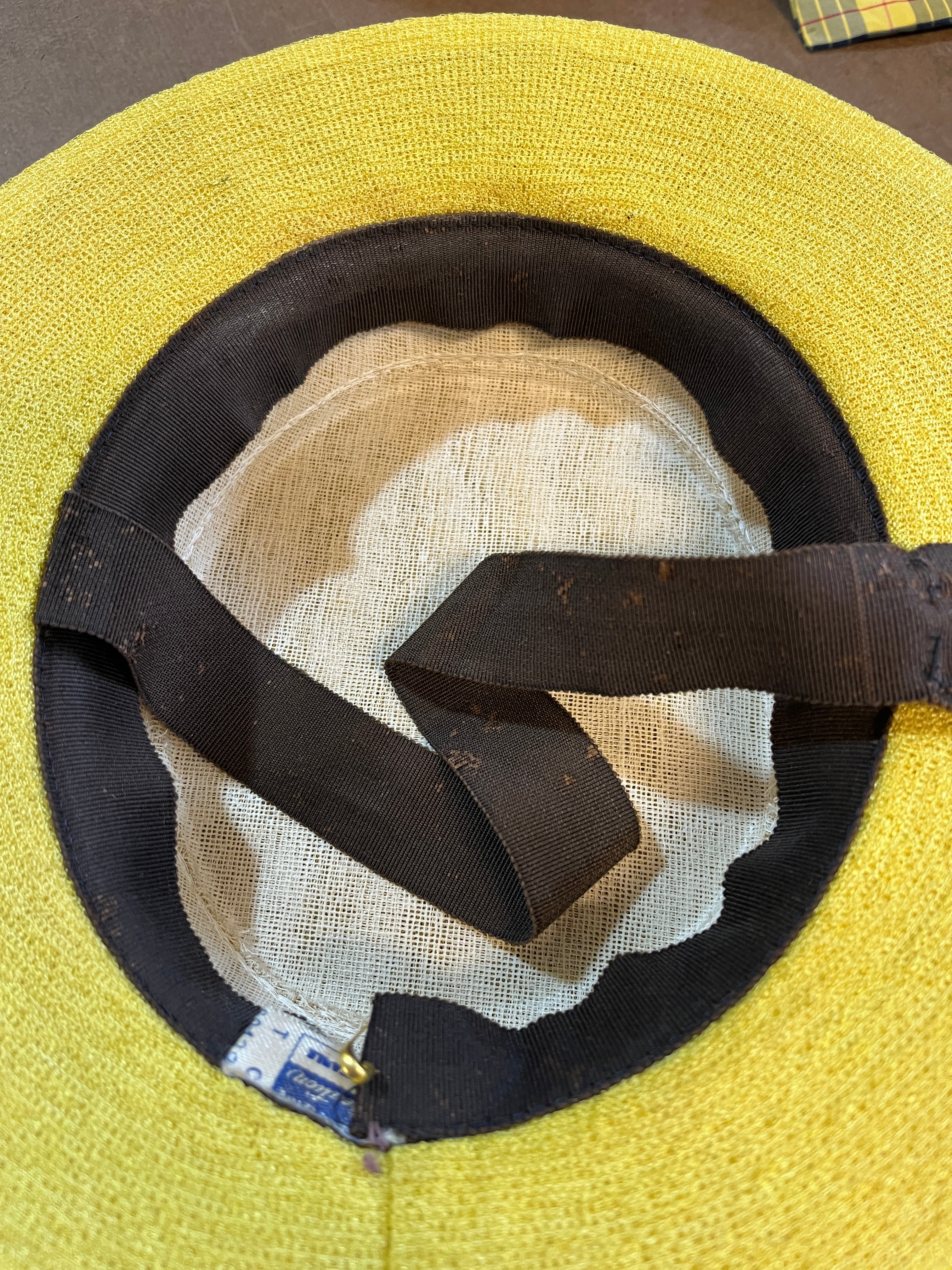 Yellow 40’s Tilt Hat w/Brown Netting