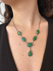 Stauer Green Stone Sterling Necklace