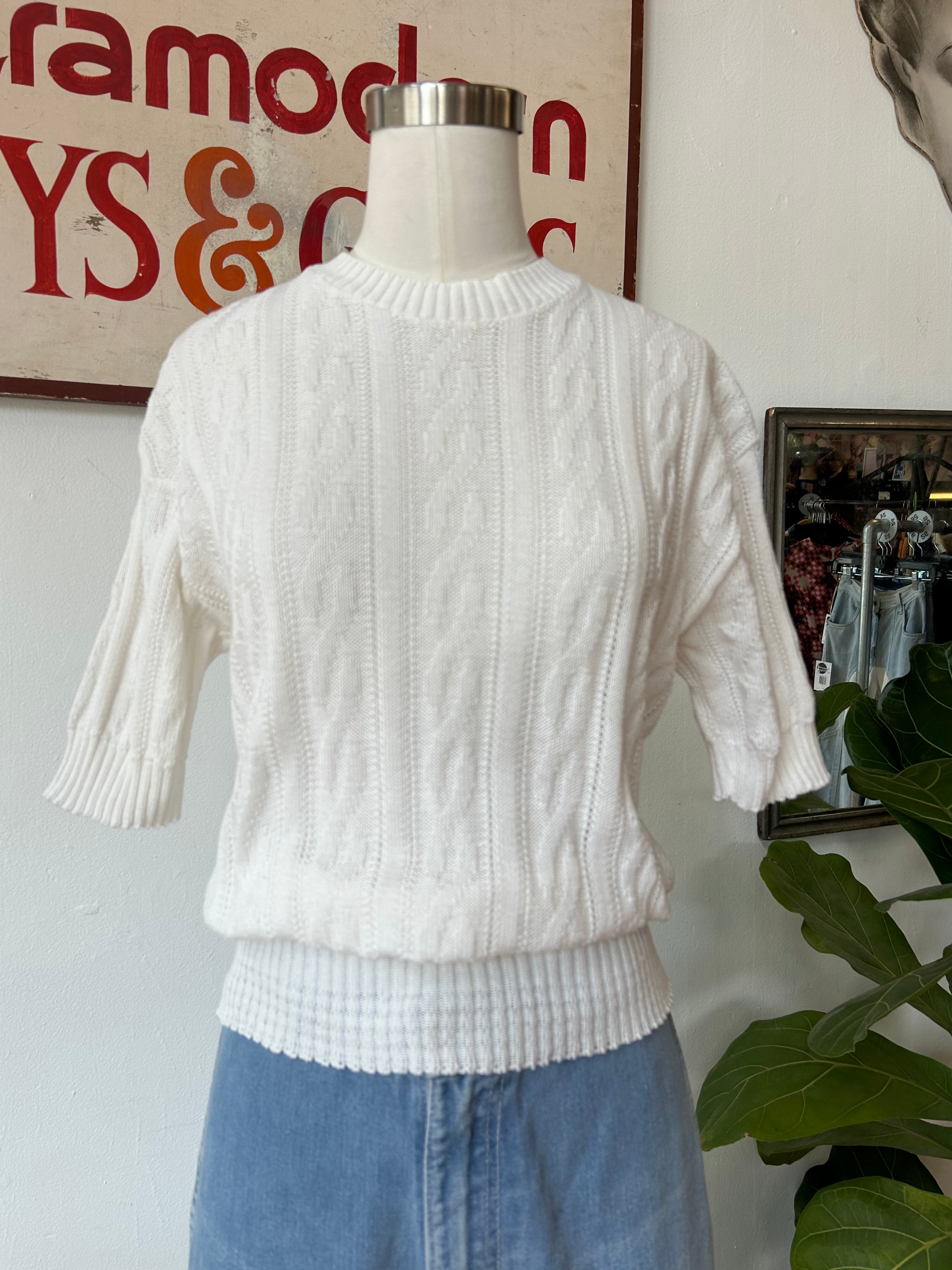 1940’s White Cable Knit Sweater