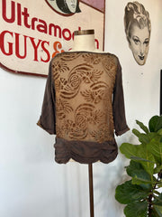 1920’s Brown Flocked Blouse