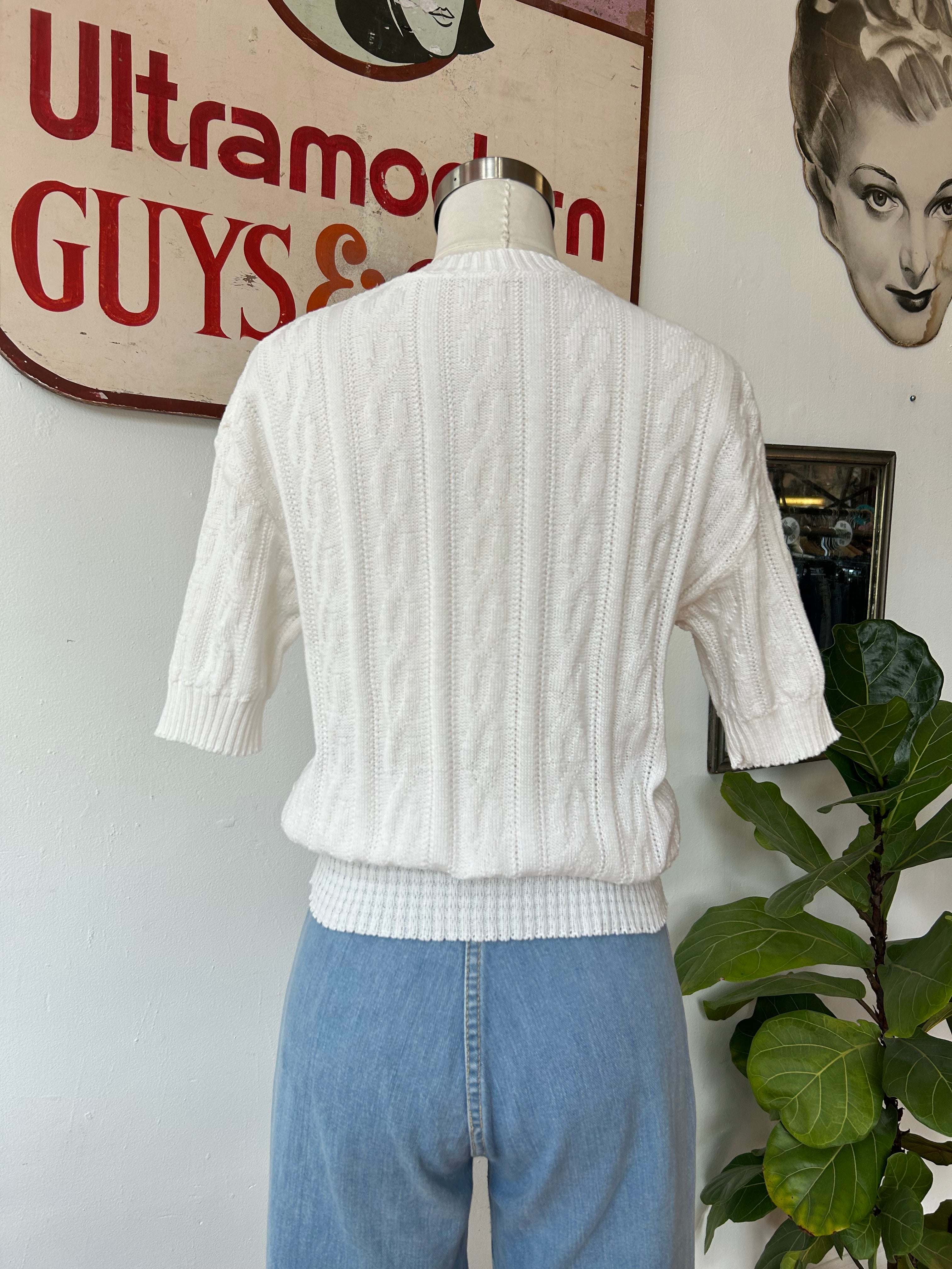 1940’s White Cable Knit Sweater