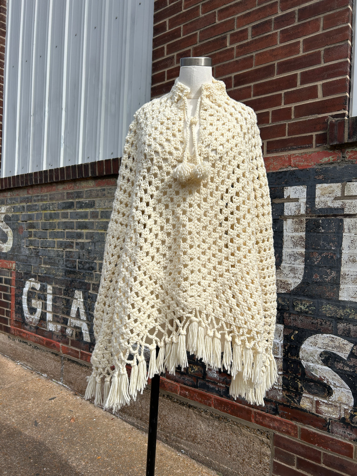 70’s Boho Crocheted Cape