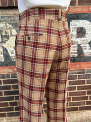 70’s Brown & Burgundy Plaid Pants