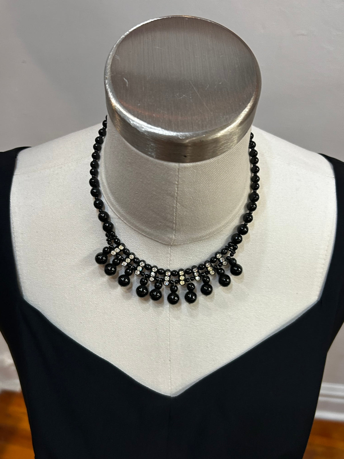 40’s Glass Bead & Rhinestone Necklace