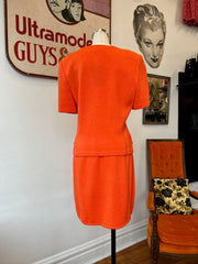 Y2K St. John Collection Bright Orange Suit