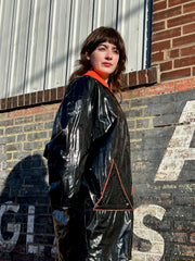 80’s Black Vinyl and Orange Coat