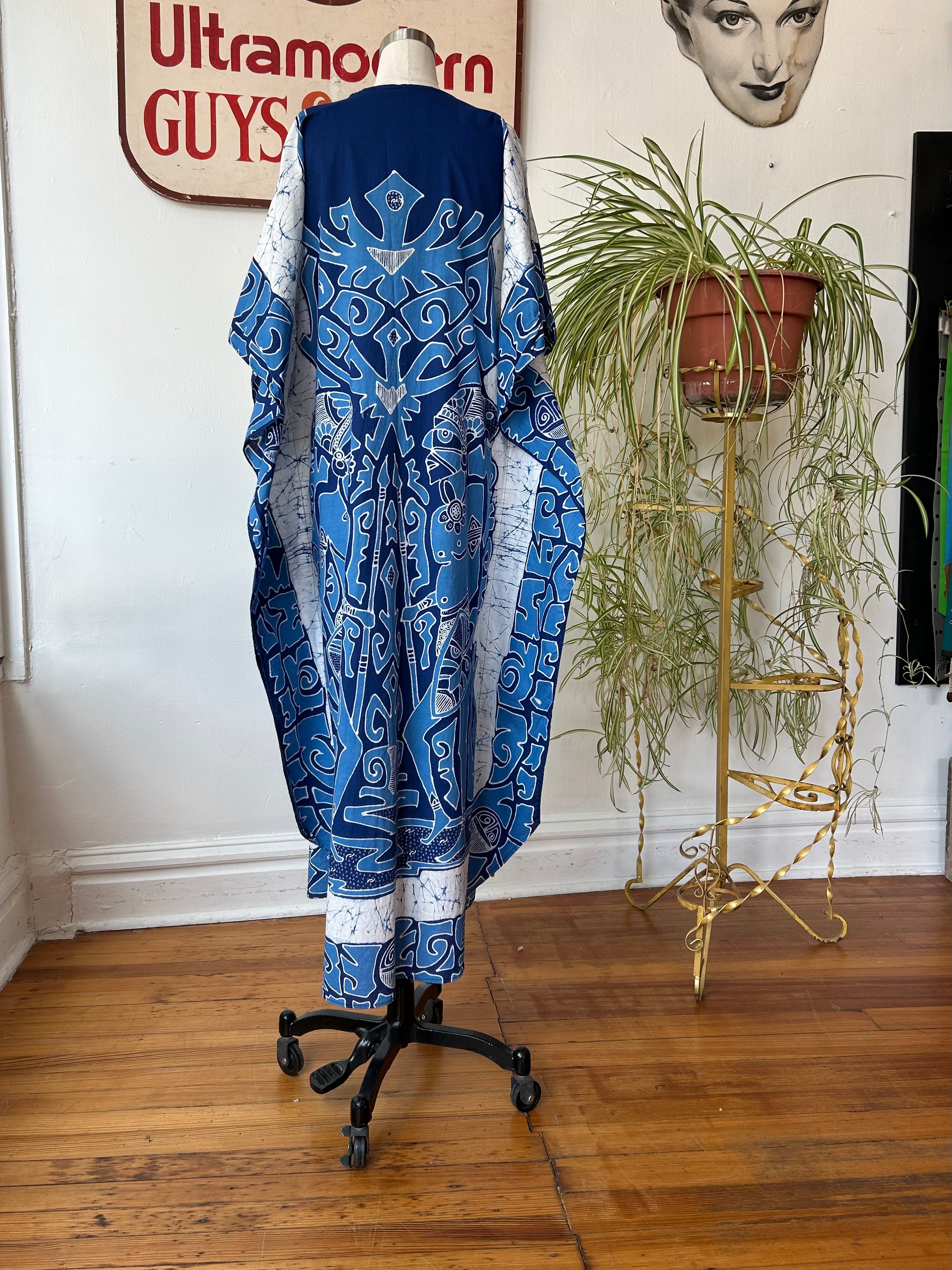 Shades of Blue Tie-Dye Caftan