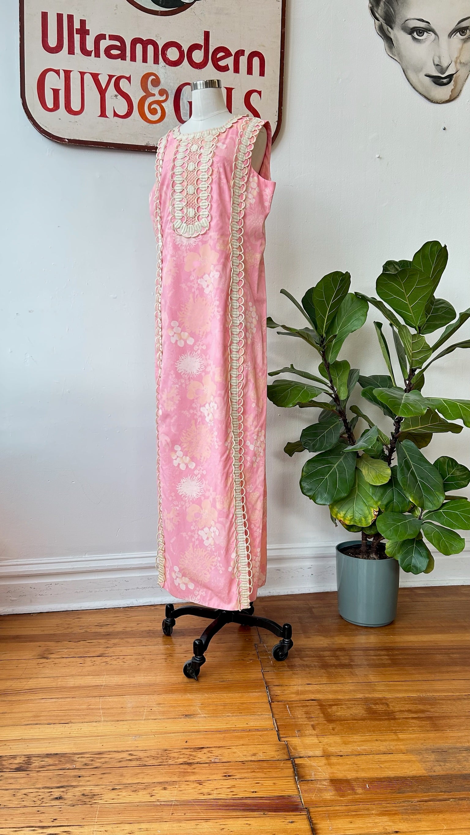 70’s Pink & Peach Print Maxi Dress by Lilly Pulitzer