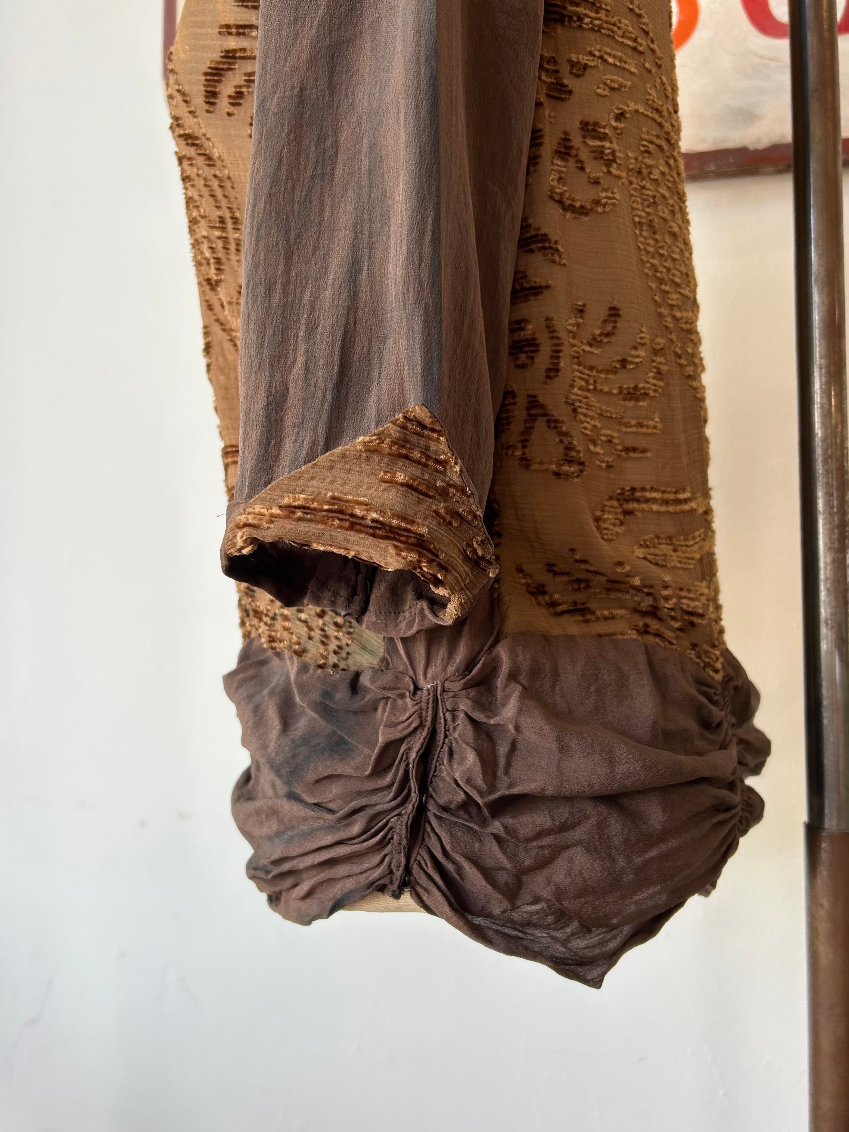 1920’s Brown Flocked Blouse