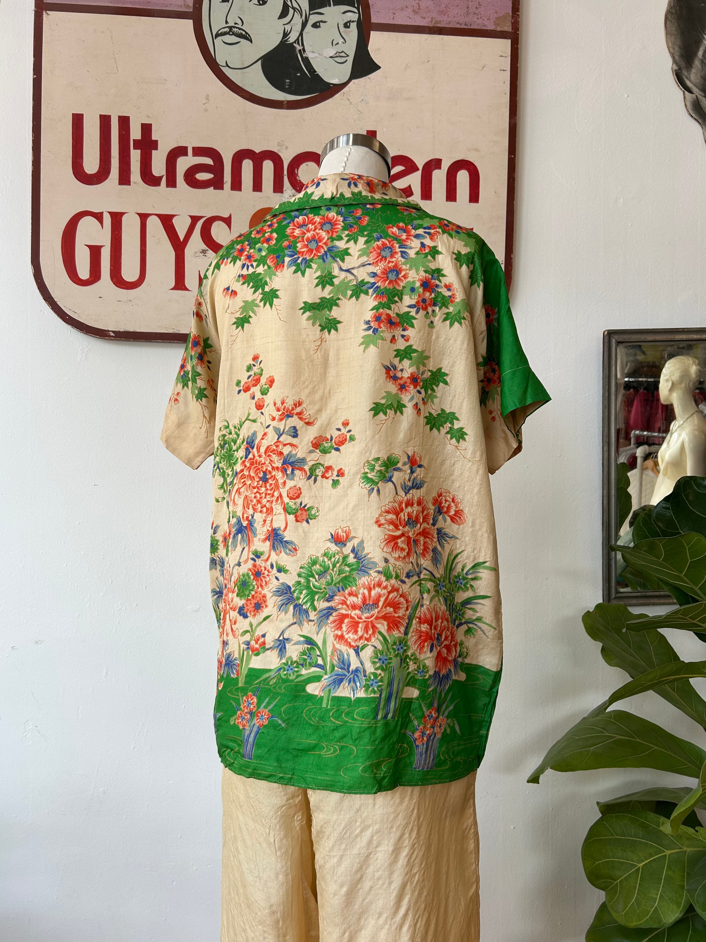1920’s Silk Pongee Pajama Set