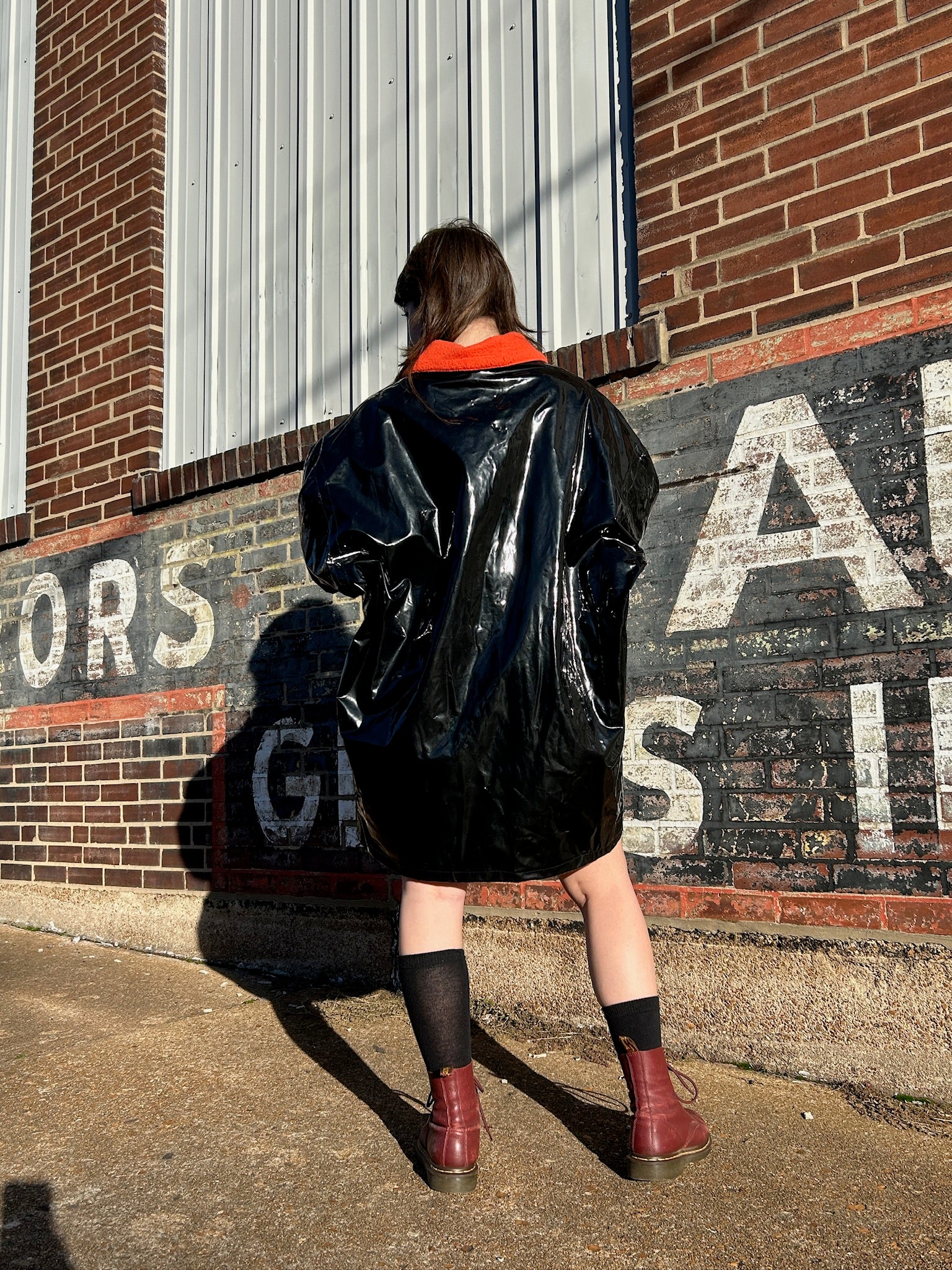 80’s Black Vinyl and Orange Coat