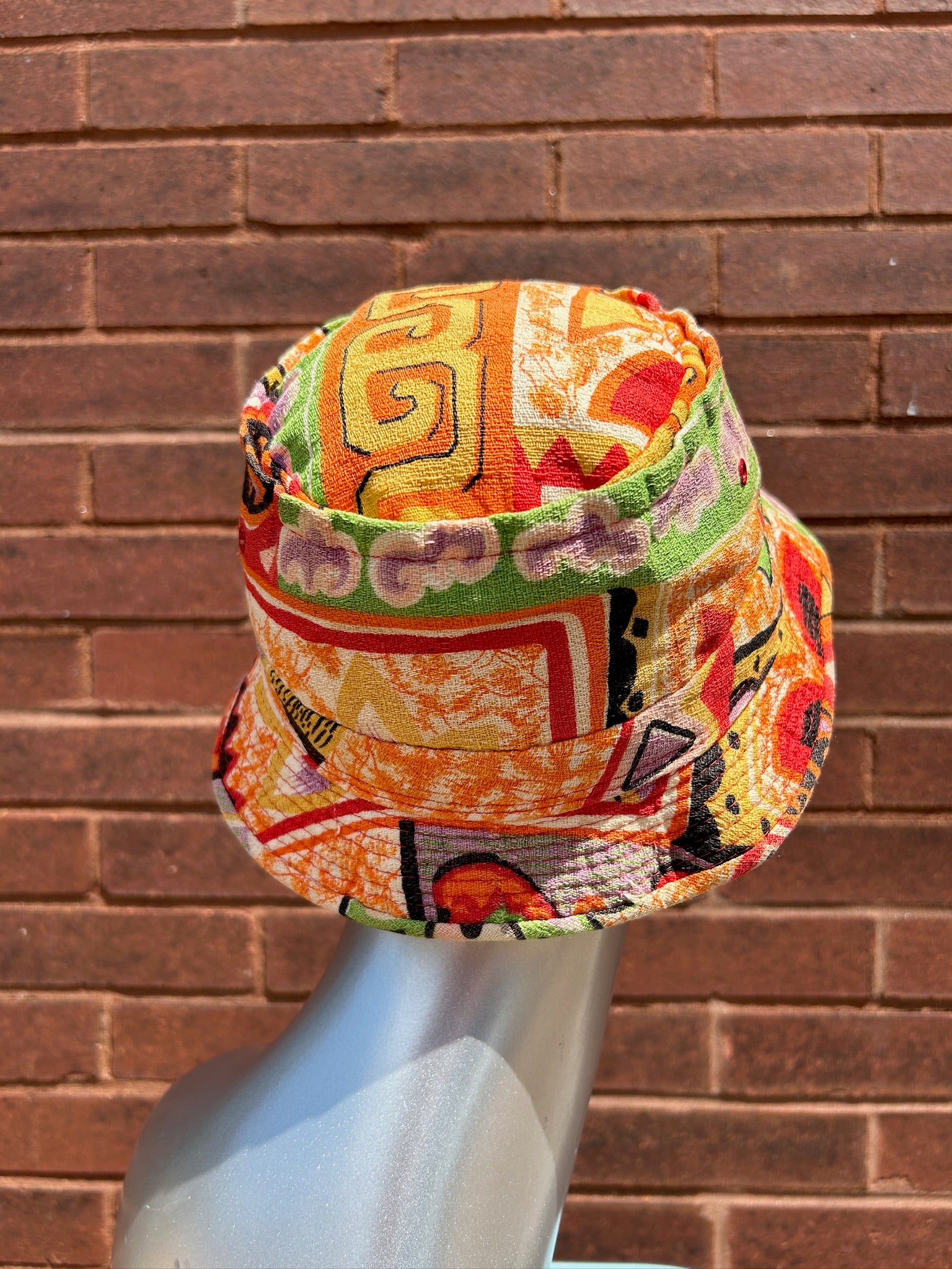 1960’s Barkcloth Print Bucket Hat