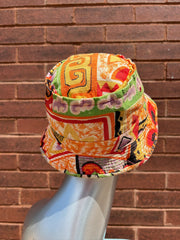 1960’s Barkcloth Print Bucket Hat