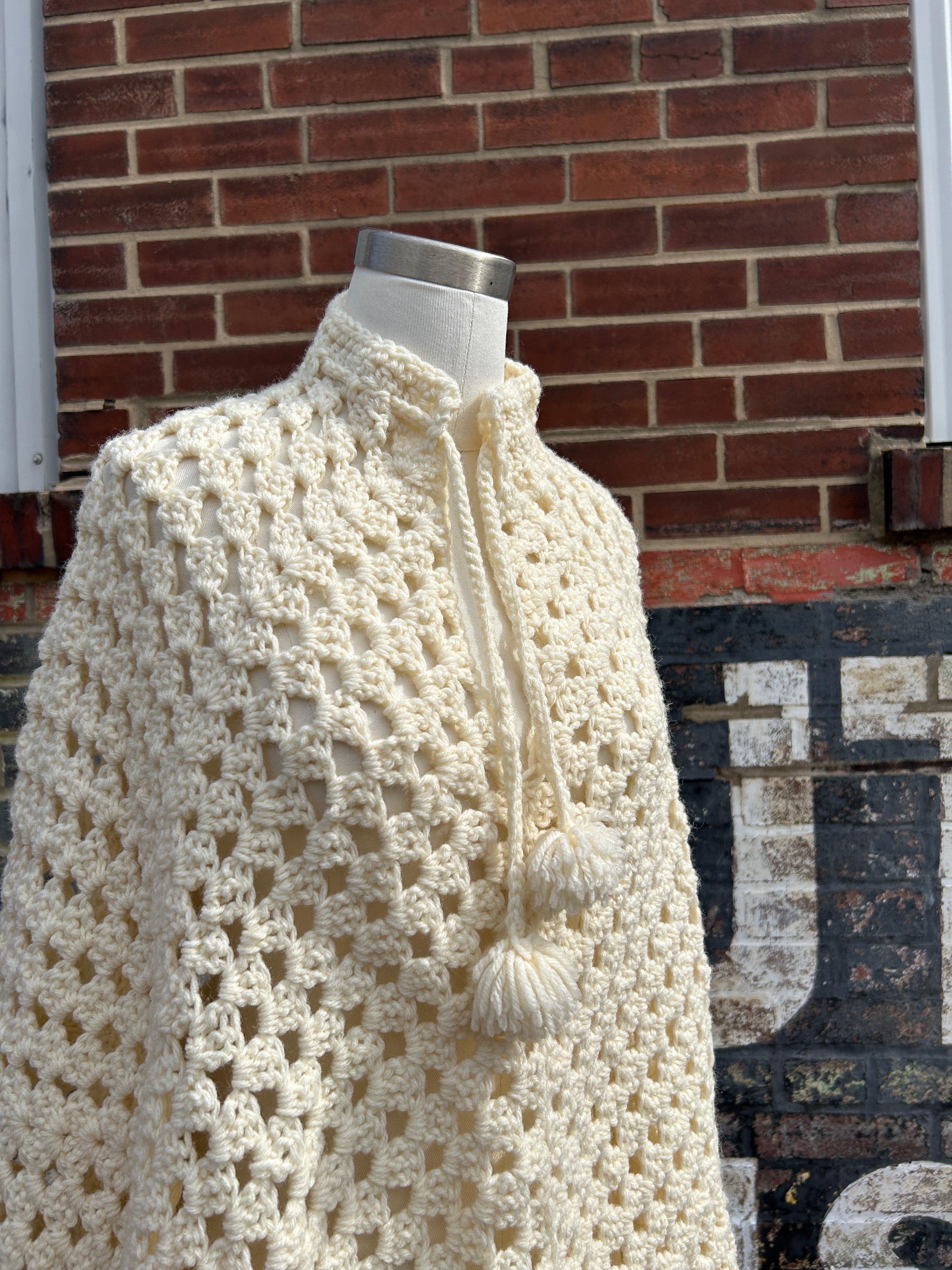 70’s Boho Crocheted Cape