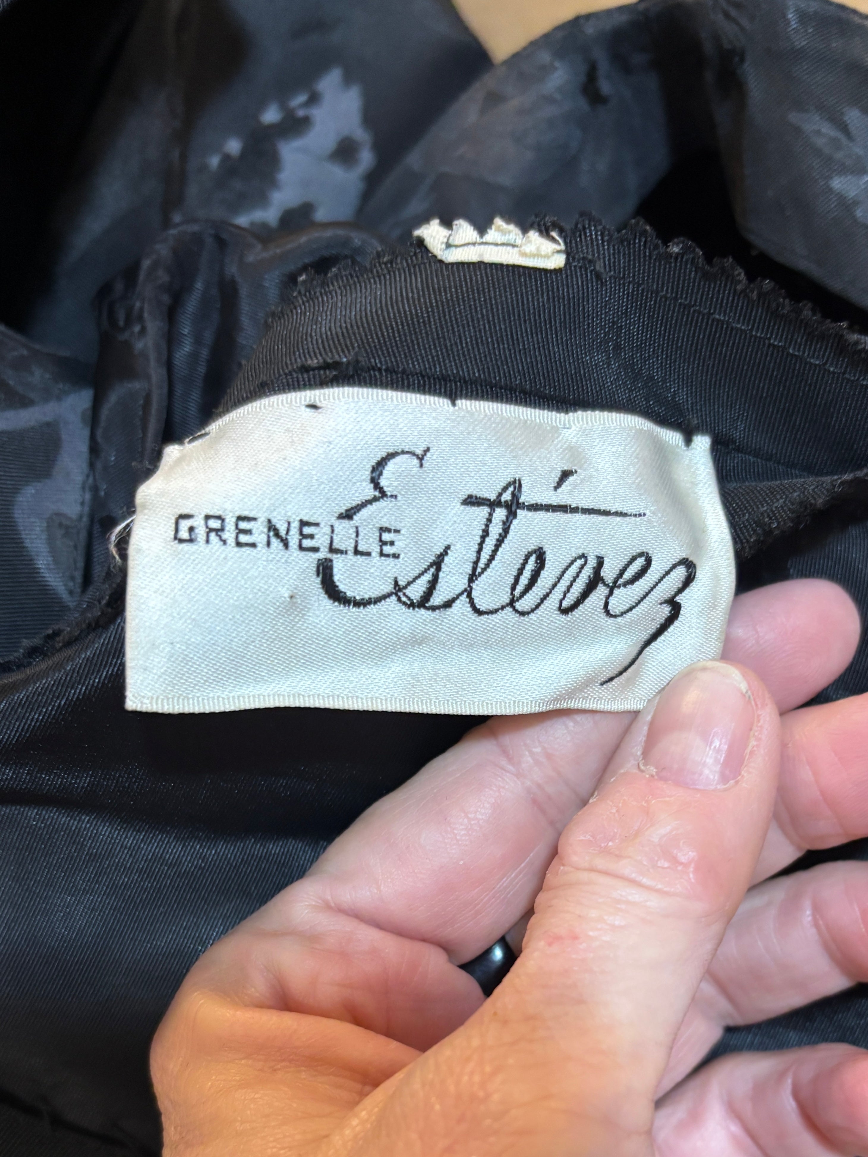 1950’s Estevez Black Dress w/Roses