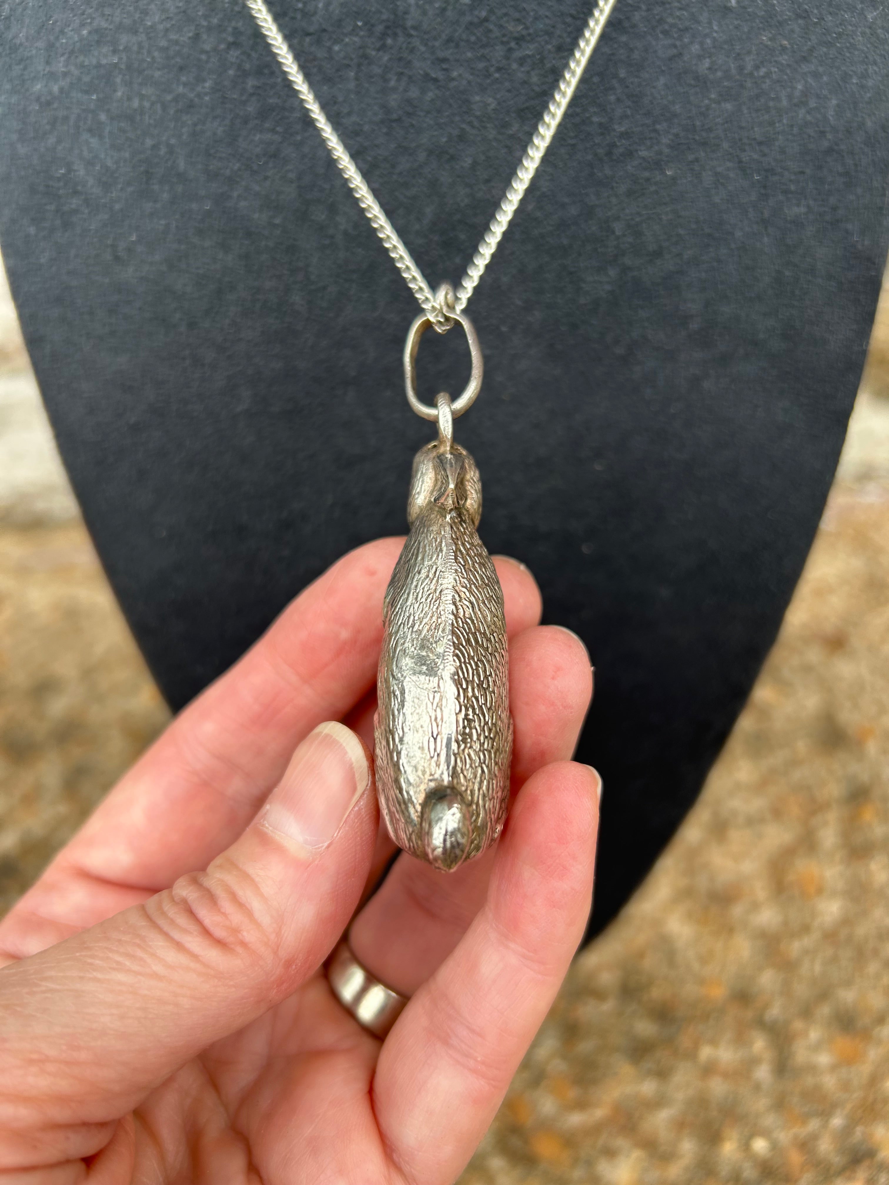 Early 1900’s Silver Bunny Rattle on Chain