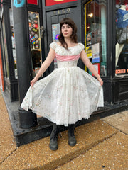 Pink Floral Chiffon Skirt Dress