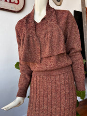 1970’s Marled Brown Sweater Set